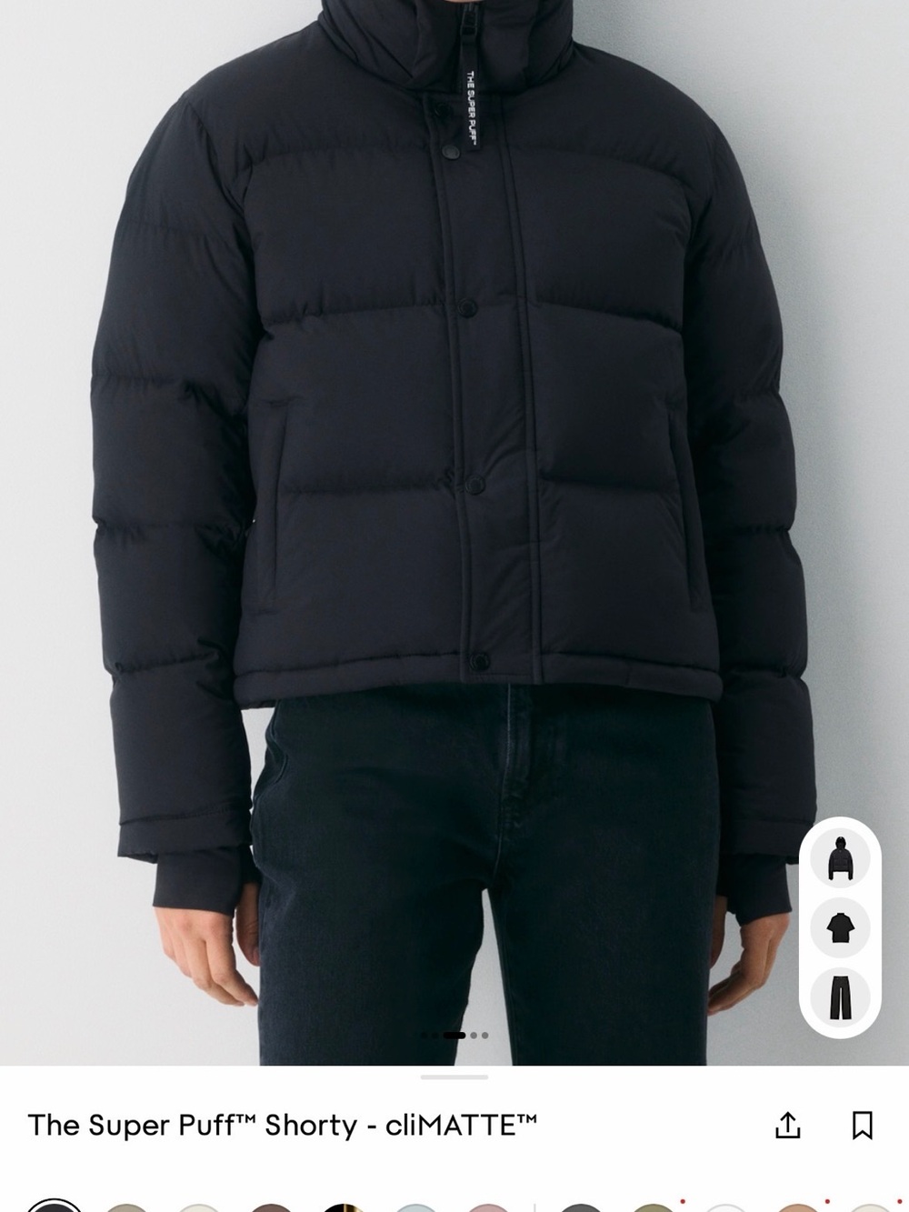 Aritzia Super Puff Shorty Jacket - Black CliMATTE